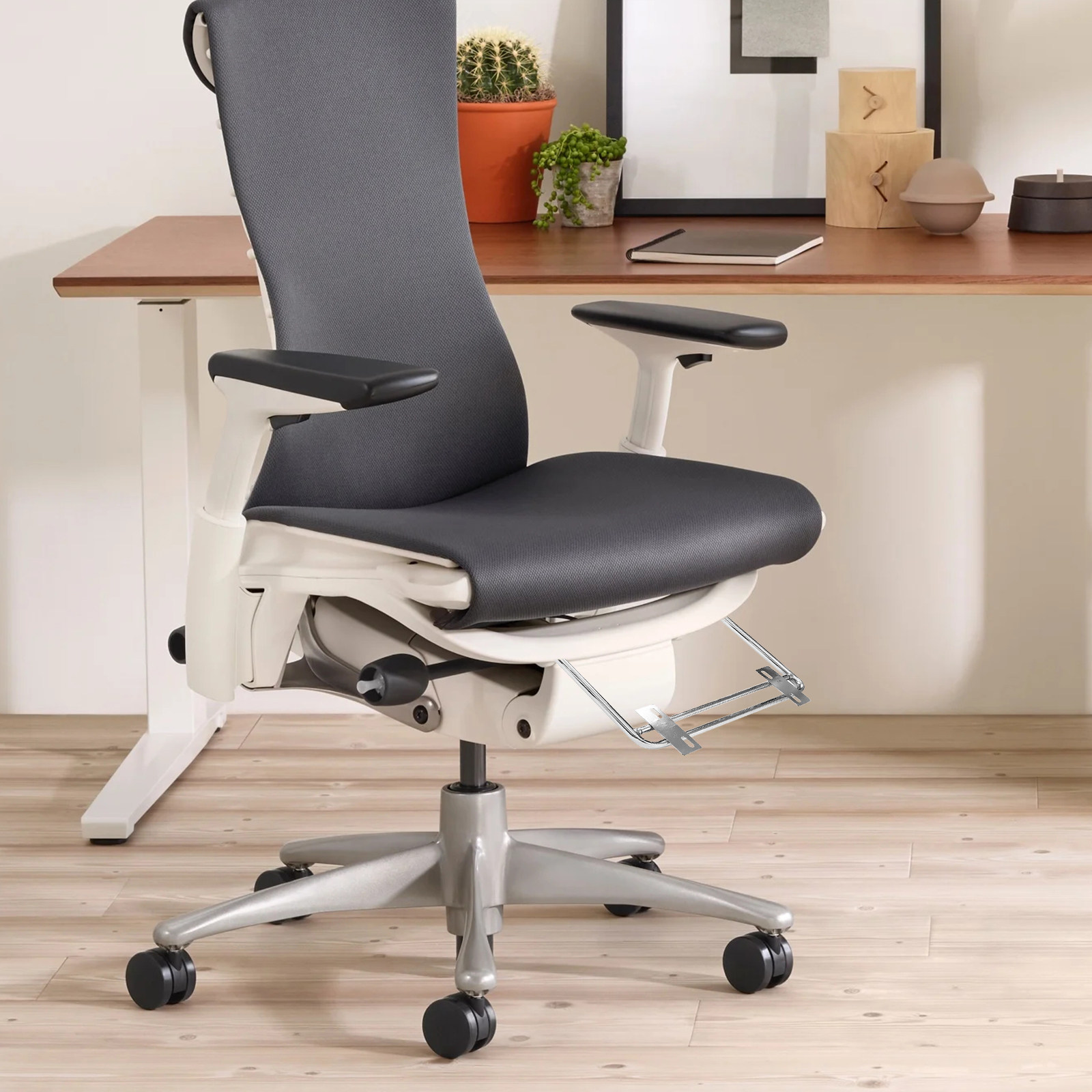 Footrest Under Desk - 2Pcs Adjustable Retractable Footrest Chair Attachment