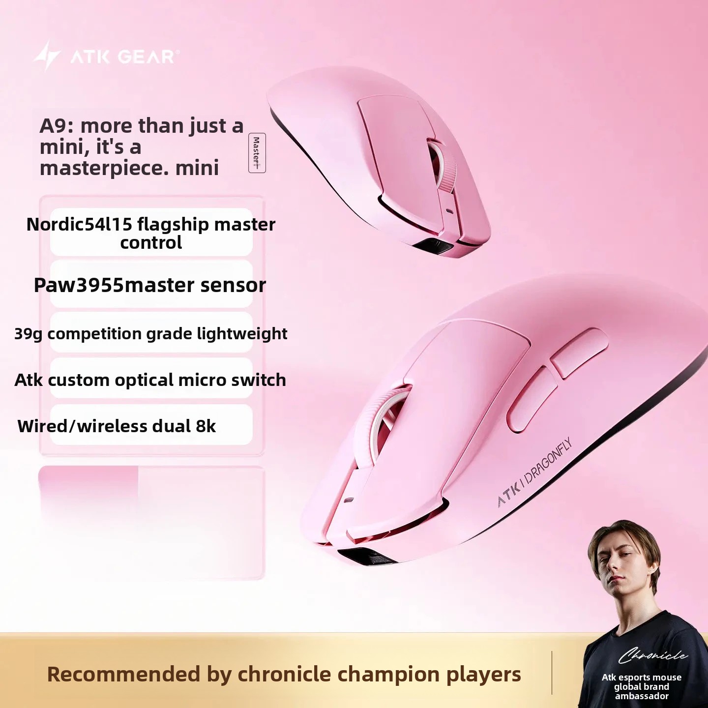 ATK Dragonfly A9 MINI Ultimate - Ultimate Esports Gaming ulasan dan harga